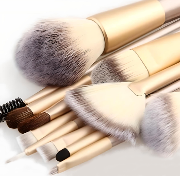 Glamza 12pc Champagne Makeup Brush Set