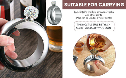 Generise 'Secret Stash' Stainless Steel Bangle Drink Flask