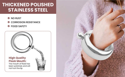 Generise 'Secret Stash' Stainless Steel Bangle Drink Flask