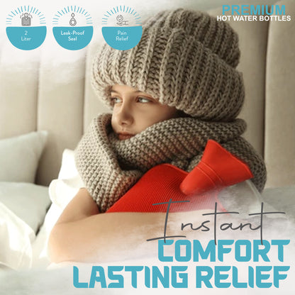 Generise 2-Litre Hot Water Bottle – Stay Warm & Save on Energy Costs - RANDOM COLOUR