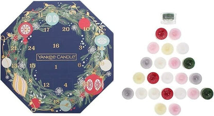 Yankee Candle Wreath Advent Calendar Gift Set with Tea Lights - BLUE