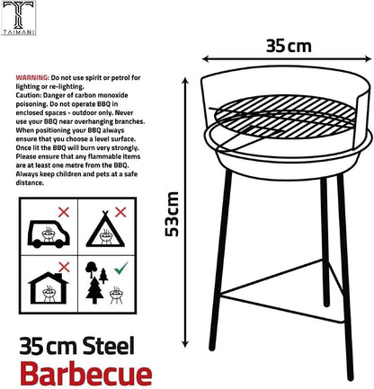 Generise Portable Round Chargrill BBQ Grill Set