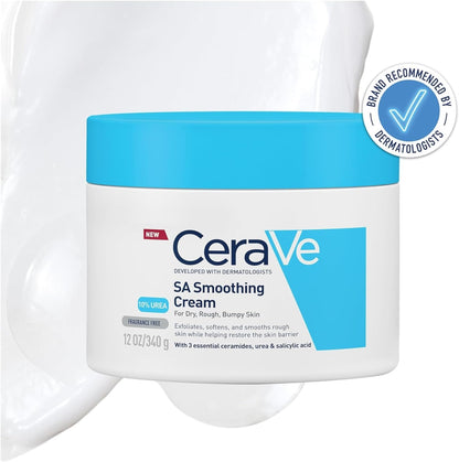 CeraVe SA Smoothing Cream Moisturiser with Salicylic Acid and 3 Essential Ceramides for Dry, Rough & Bumpy Skin 340g