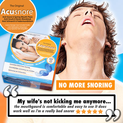 The Original Acusnore Anti-Snore 6 Spring Mouthpiece Guard with Storage Case