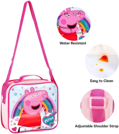 Peppa Pig Lunch Set 3pc (Contains: Lunch Bag, Sandwich Box & 350ml Sports Bottle)