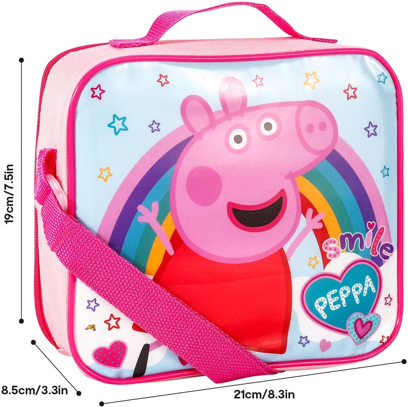 Peppa Pig Lunch Set 3pc (Contains: Lunch Bag, Sandwich Box & 350ml Sports Bottle)