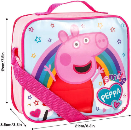 Peppa Pig Lunch Set 3pc (Contains: Lunch Bag, Sandwich Box & 350ml Sports Bottle)