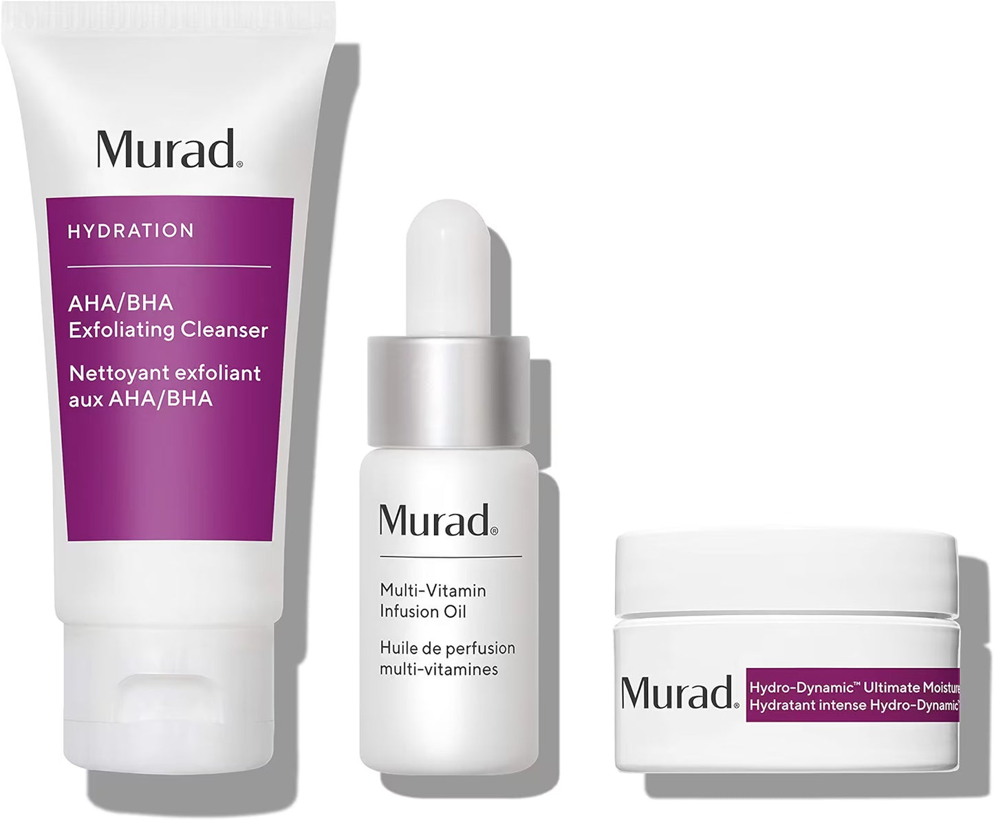 Murad Hydrate Trial Kit 3pc (60ml Exfoliating Cleanser, 15ml Moisture & 10ml Multi Vitamin Oil)