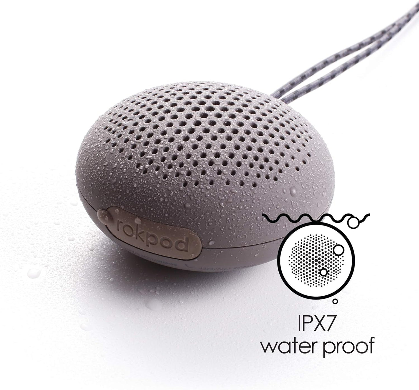 Boompods Rokpod Portable Bluetooth Speaker - Grey