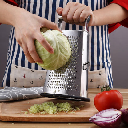 Chef Remi Food Grater | 4-Sided Blades Stainless Steel Cheese & Vegetable Grater