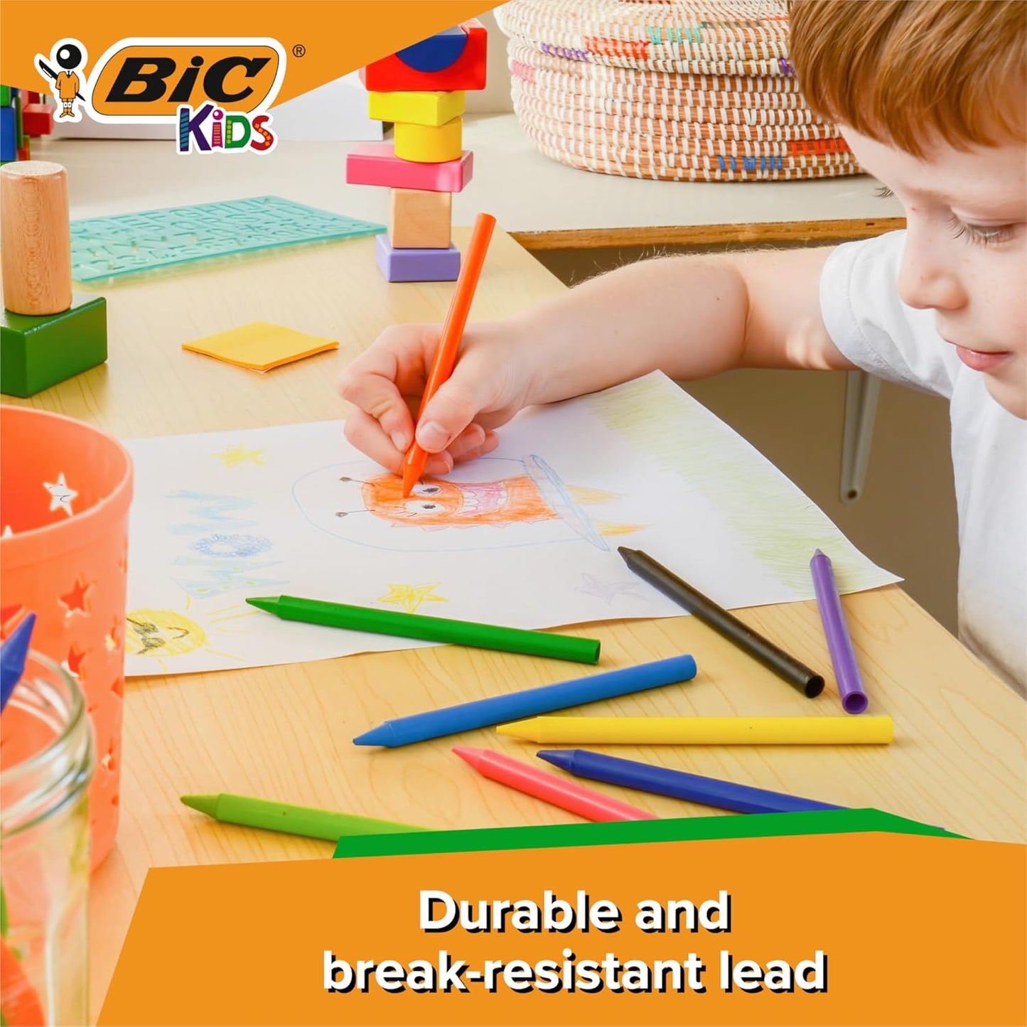 BIC Kids Plastidecor Crayons Assorted Colours - Wallet of 24