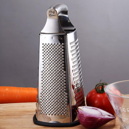 Chef Remi Food Grater | 4-Sided Blades Stainless Steel Cheese & Vegetable Grater