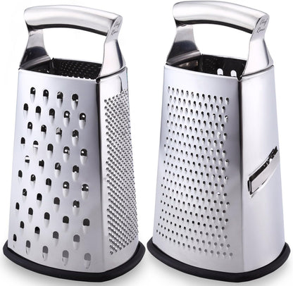 Chef Remi Food Grater | 4-Sided Blades Stainless Steel Cheese & Vegetable Grater