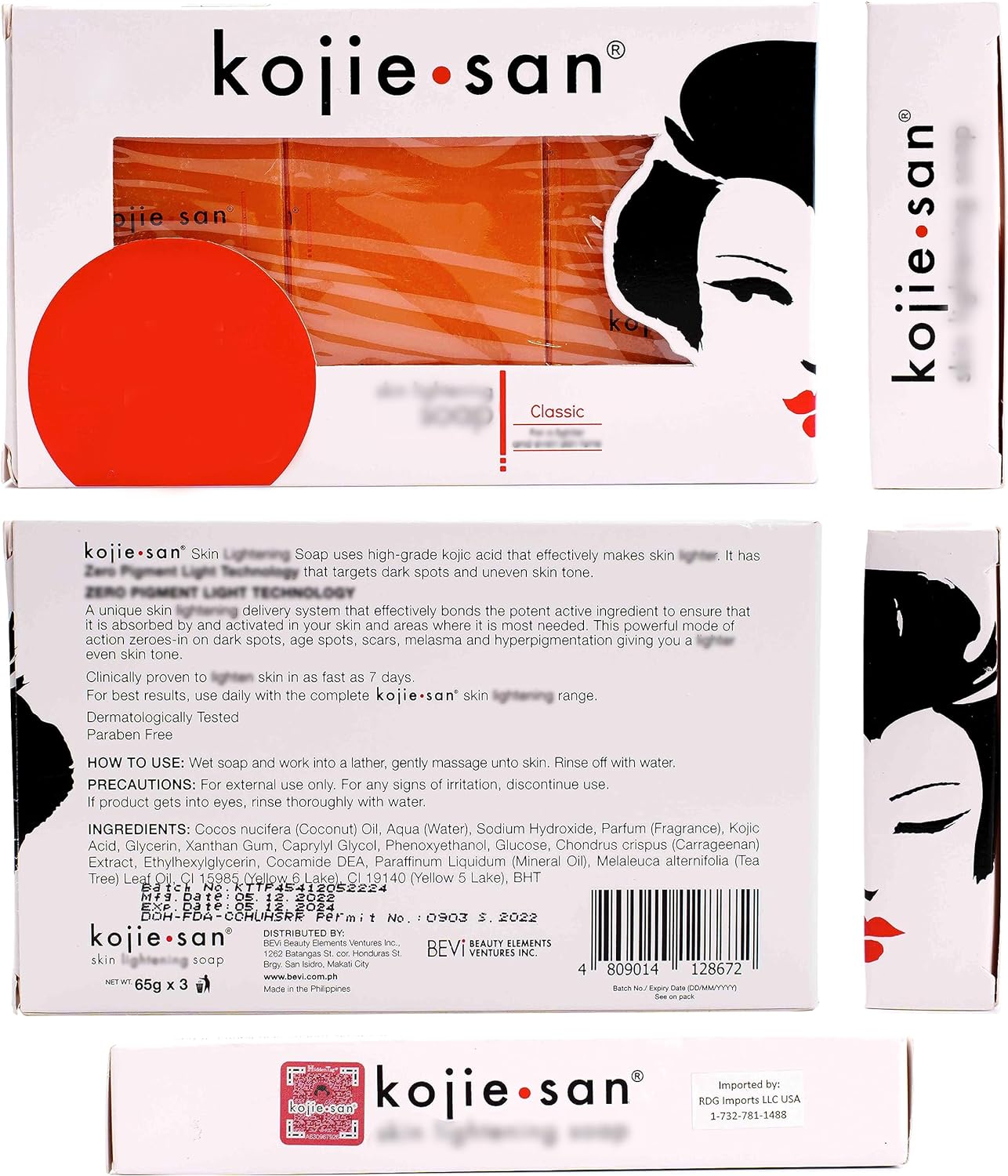 Kojie San Skin Lightening Soap 65g x 3