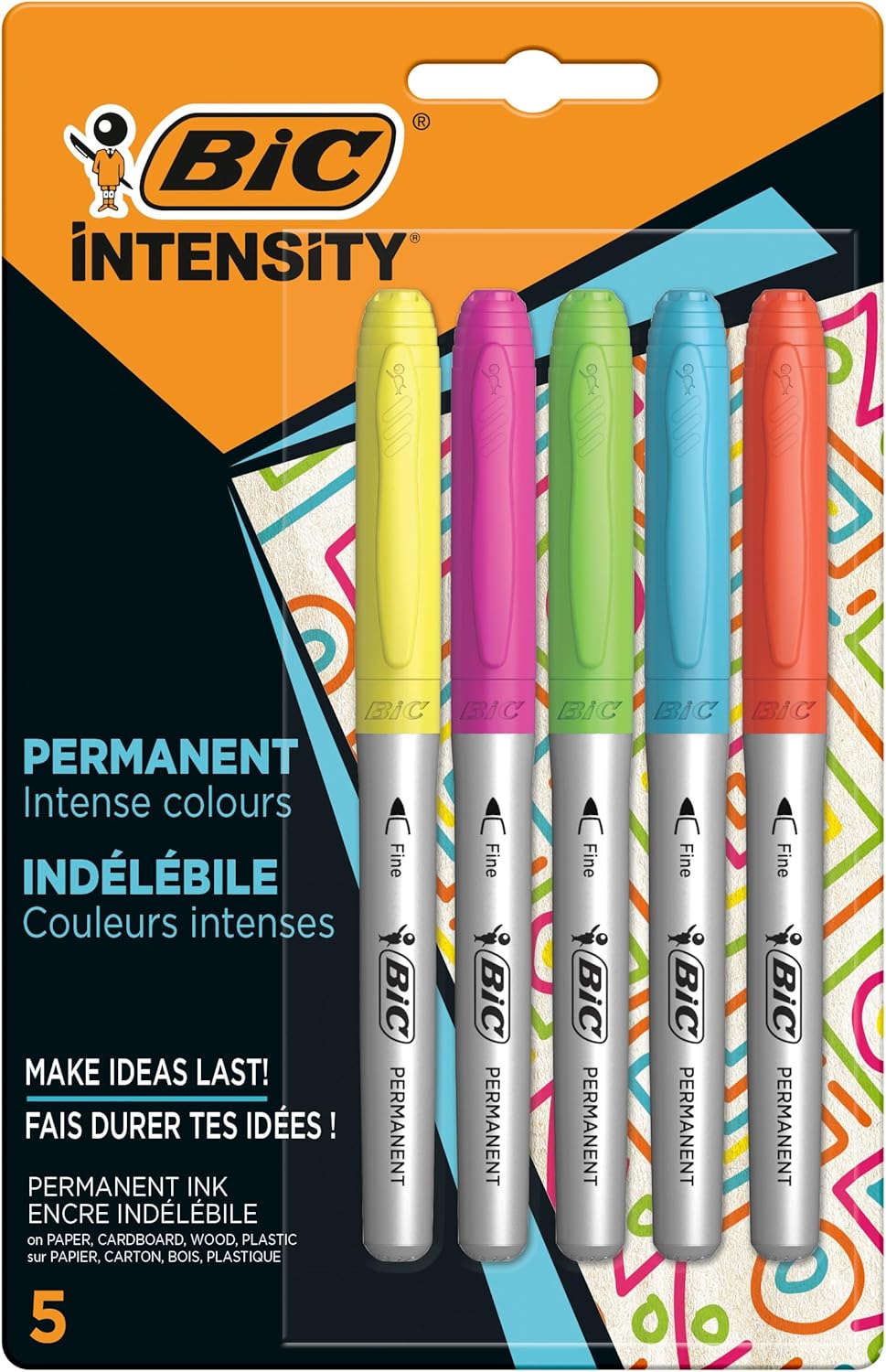 Bic Permanent Markers Fine Colour Intense Assorted (303054)