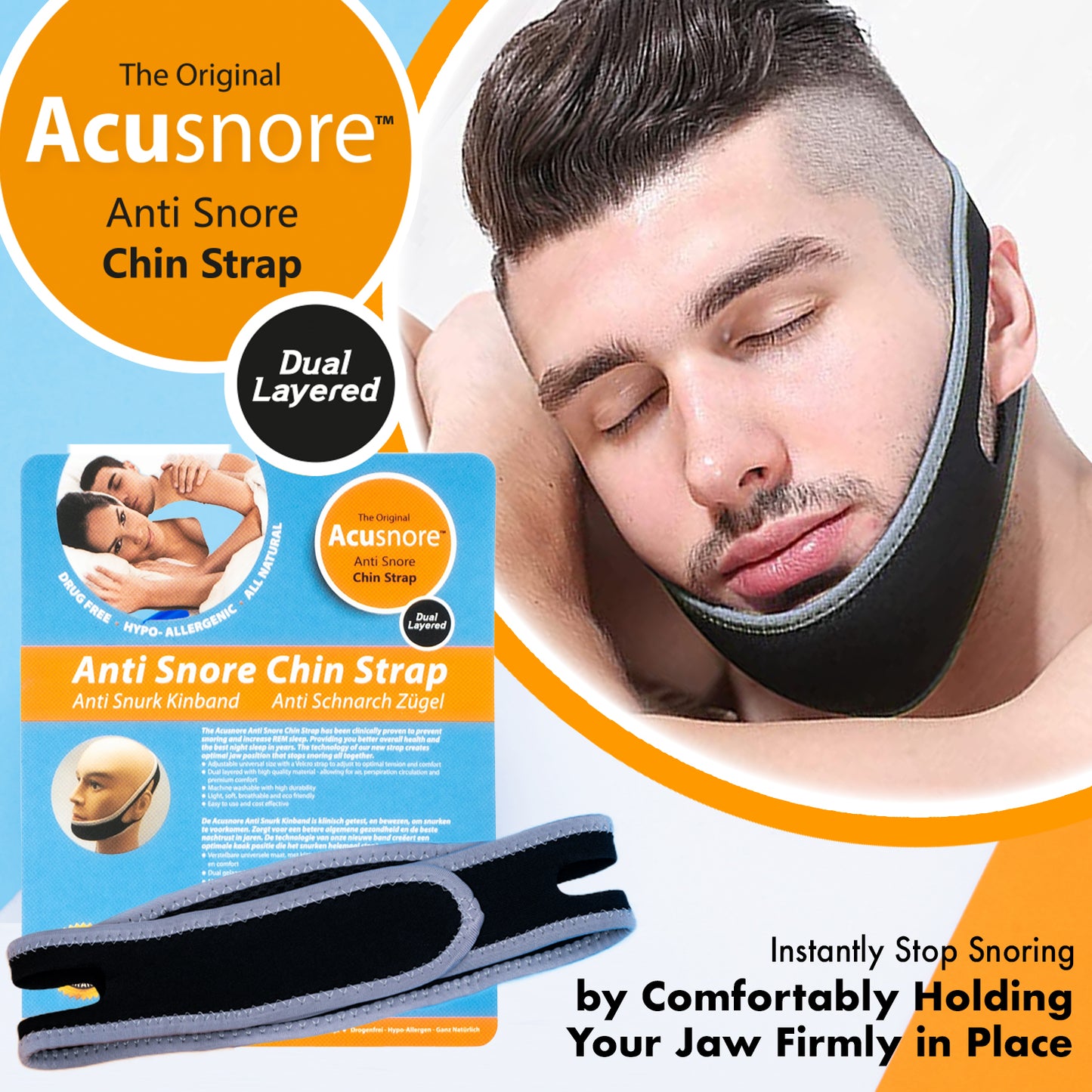 Acusnore Anti-Snore Chin Strap – Your Key to Quieter, Restful Sleep