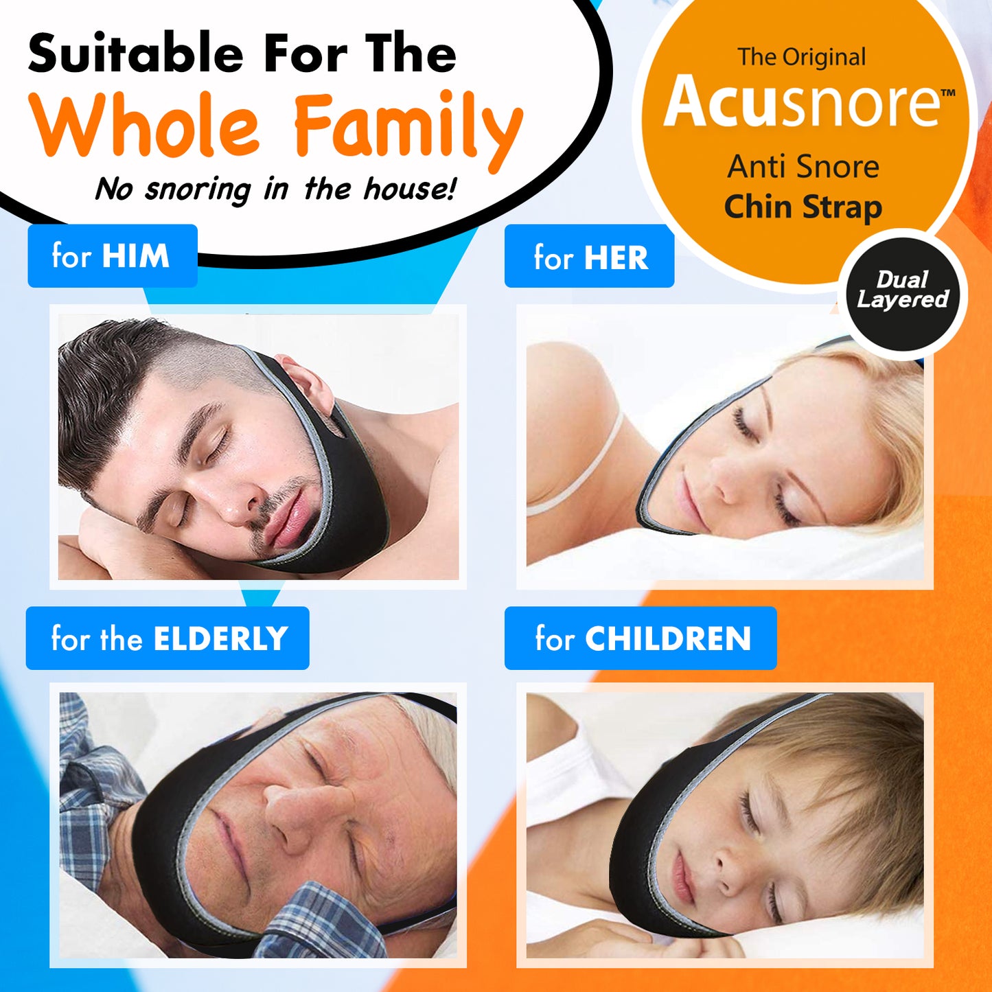 Acusnore Anti-Snore Chin Strap – Your Key to Quieter, Restful Sleep