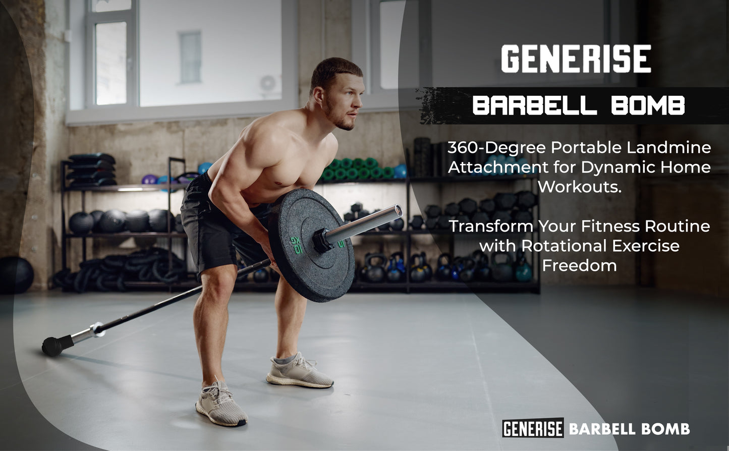 Generise 'Barbell Bomb' Portable Landmine Ball