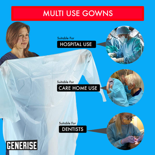 Generise Fluid Resistant Isolation Gown - Blue