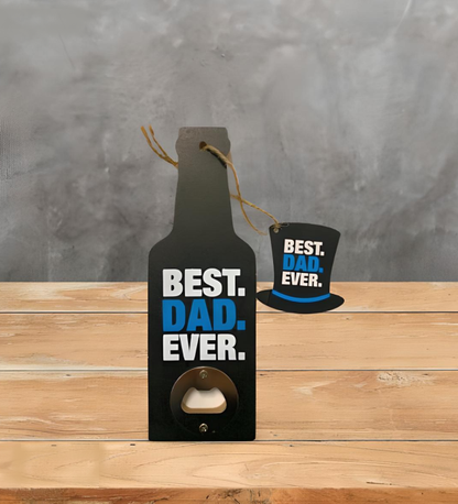 BEST DAD EVER Large Wooden Bottle Opener – Perfect Christmas Stocking Filler for Dad!