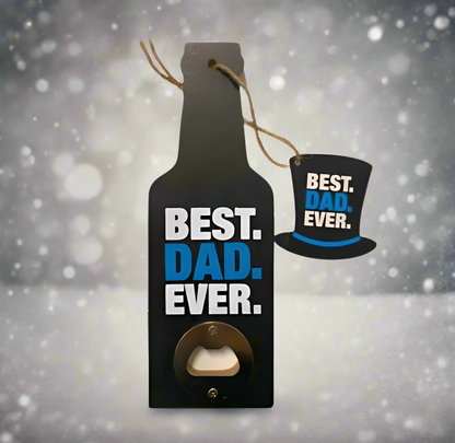 BEST DAD EVER Large Wooden Bottle Opener – Perfect Christmas Stocking Filler for Dad!