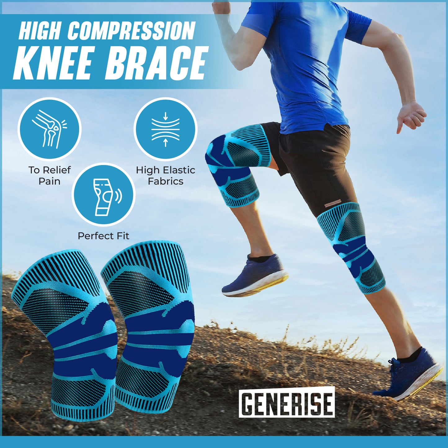 Generise 'Compress and Wrap' Compression Knee Support