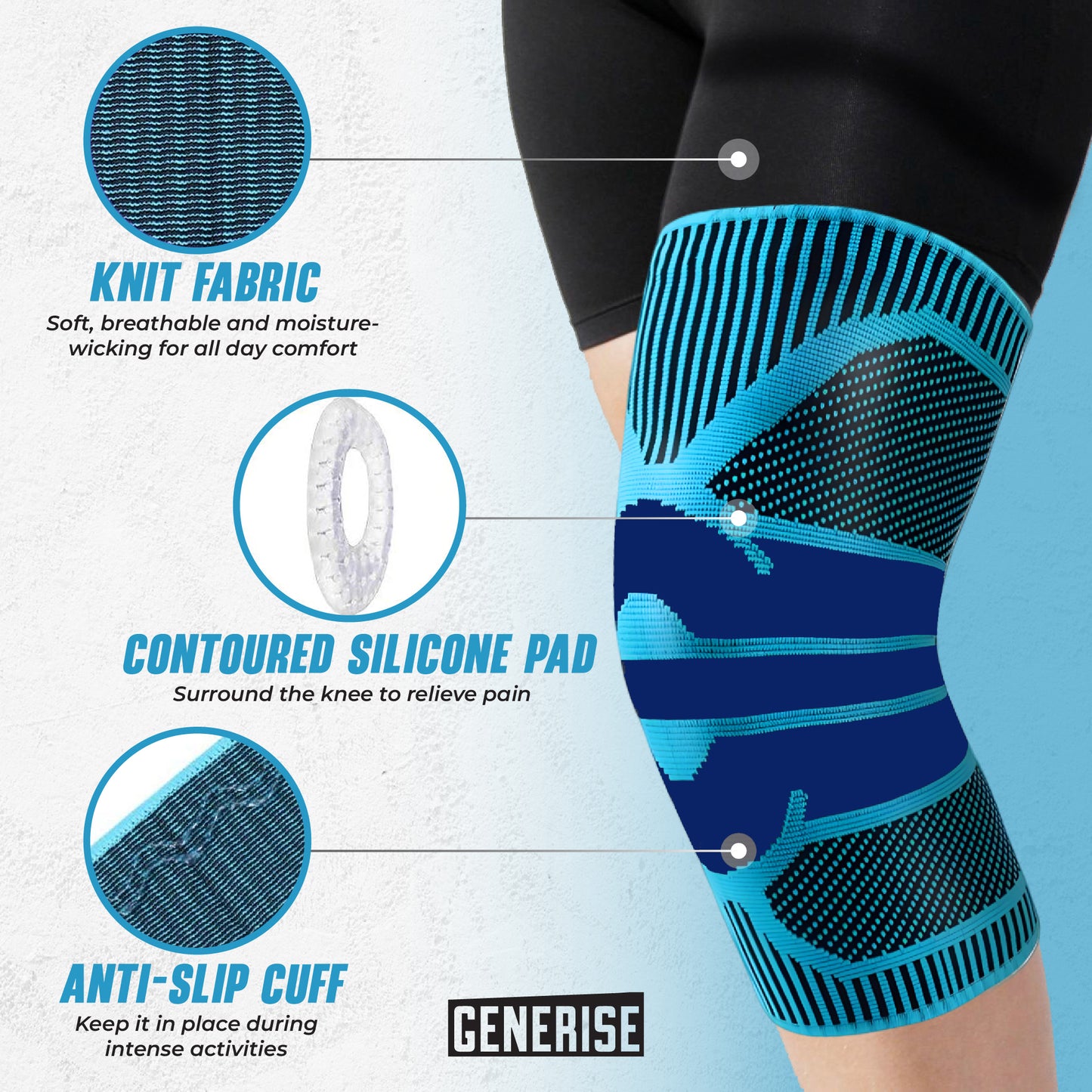 Generise 'Compress and Wrap' Compression Knee Support