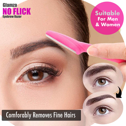 Glamza 3 Pack Eyebrow Razor- No Flick