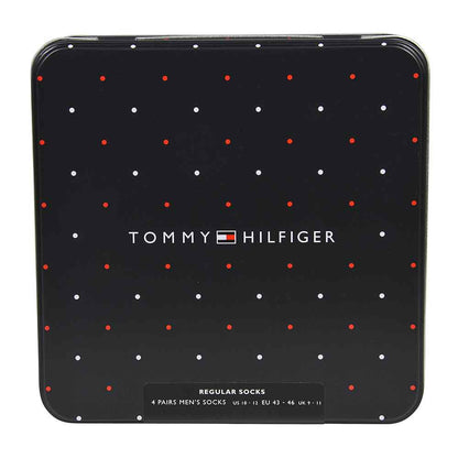 Tommy Hilfiger Mens Gift Set Gift Box 4 Pairs Mens Socks US 10-12, EU 43-46, UK 9-11- Colour- Navy Blue