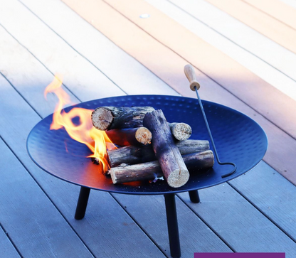 Generise Fire Pit - 'Triblaze' - 52cm wide x 20cm high - comes with Iron Poker