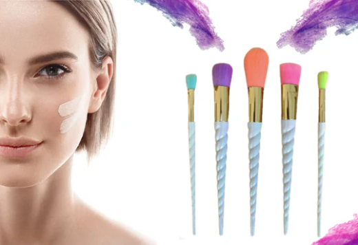 5pc Unicorn Swirl Makeup Brush Set – Perfect for Makeup Enthusiasts