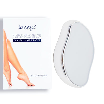 Tweepi Crystal 'Hair Eraser' - The Stone Shaped Instant Hair Removal Device - Non Electric Epilator - White