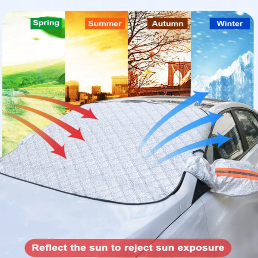 Generise 'PLUS' 9 Magnet All Seasons 4 in 1 WINTER, SUMMER, AUTUMN, SPRING Windscreen and Wing Mirror Car Cover and Summer Sunshade