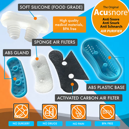 Acusnore Anti-Snore Air Purifier Device & Sleep Aid – Breathe Better, Sleep Deeper