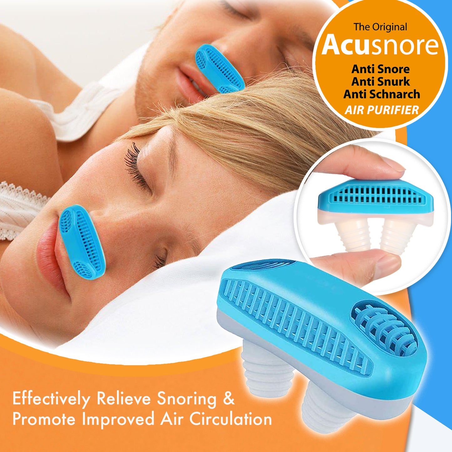 Acusnore Anti-Snore Air Purifier Device & Sleep Aid – Breathe Better, Sleep Deeper