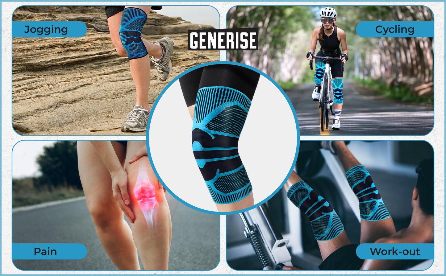 Generise 'Compress and Wrap' Compression Knee Support