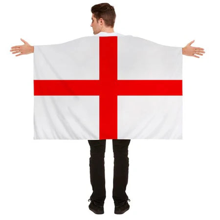 England Flag Cape With Arm Loops 5ft x 3ft