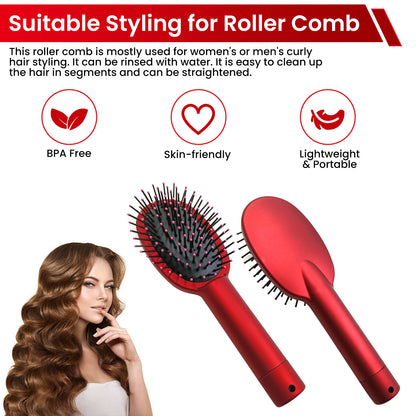 Generise 'Secret Stash'  Red Hairbrush - Rubberised Handle