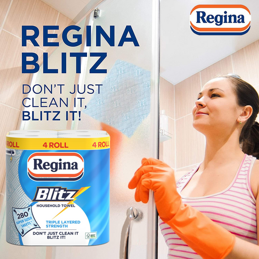 Regina Blitz Kitchen Tissue 3 Ply 4 Pack