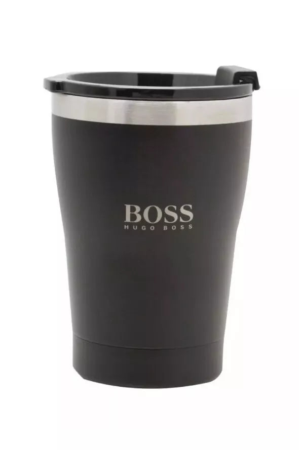 Hugo Boss Gift Set - 2 Pairs Mens Socks UK SIZE 6-11 (Grey and Black) with Thermal Mug