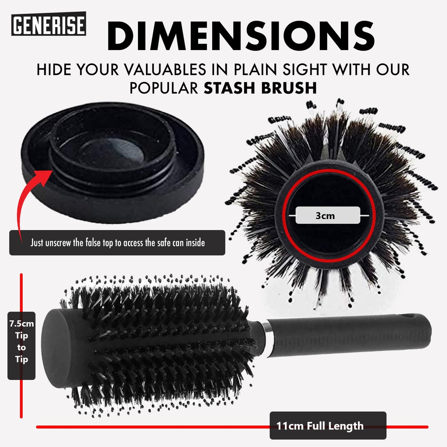 Generise 'Secret Stash' Hair Brush