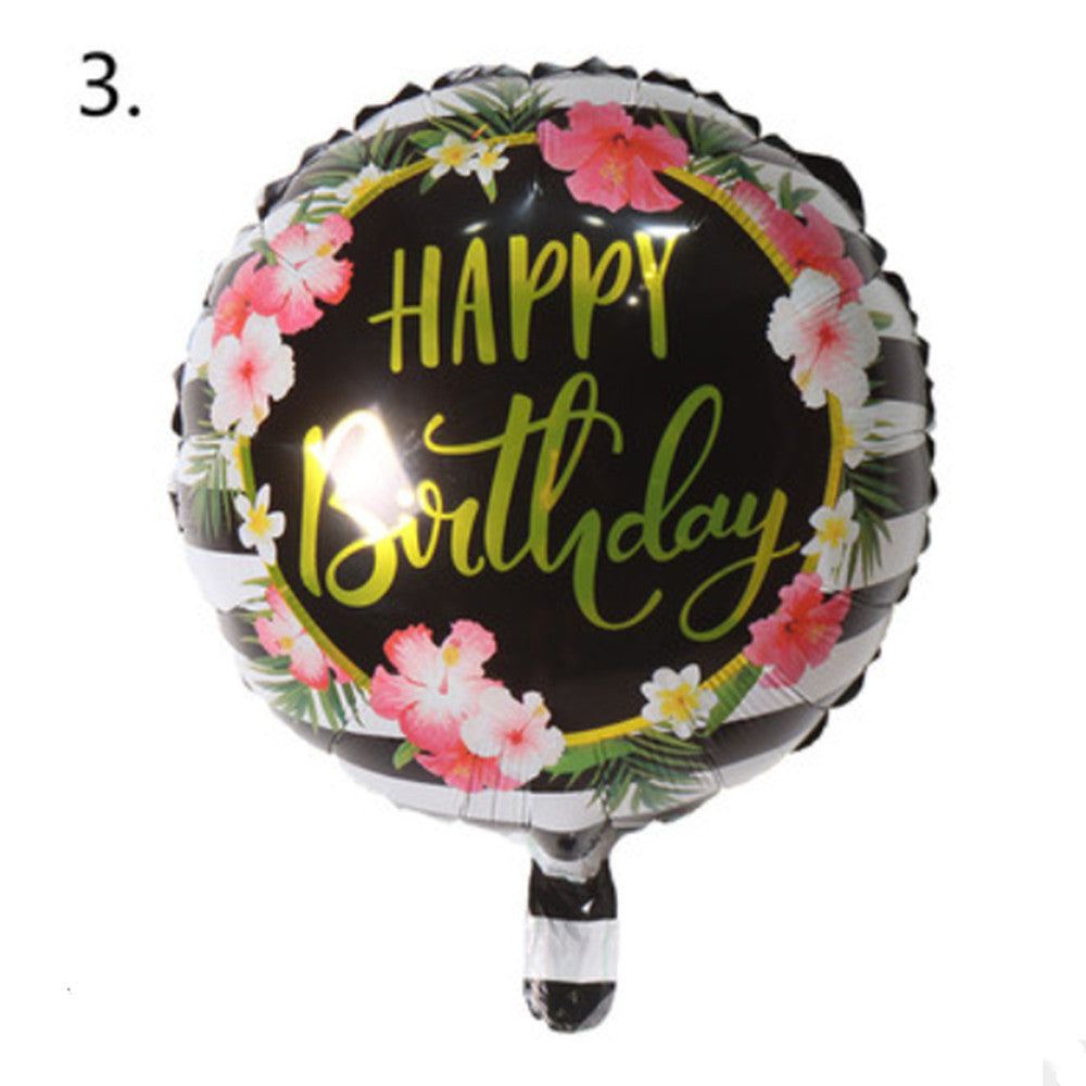 Generise Large 18" Inch Helium & Self Inflating Happy Birthday Foil Party Balloons with String and Straw