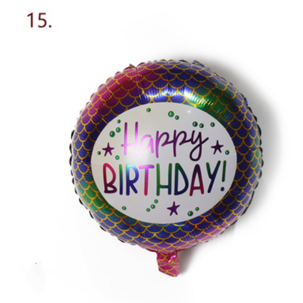 Generise Large 18" Inch Helium & Self Inflating Happy Birthday Foil Party Balloons with String and Straw