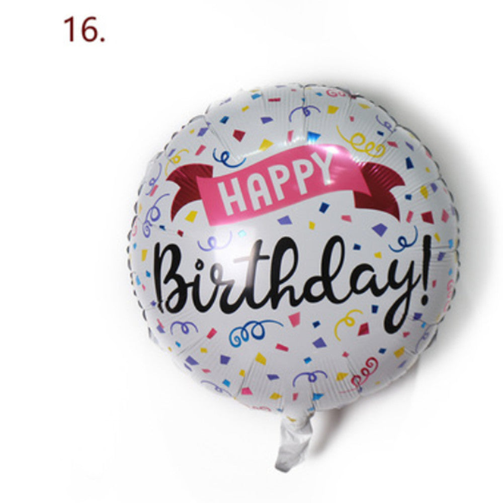 Generise Large 18" Inch Helium & Self Inflating Happy Birthday Foil Party Balloons with String and Straw