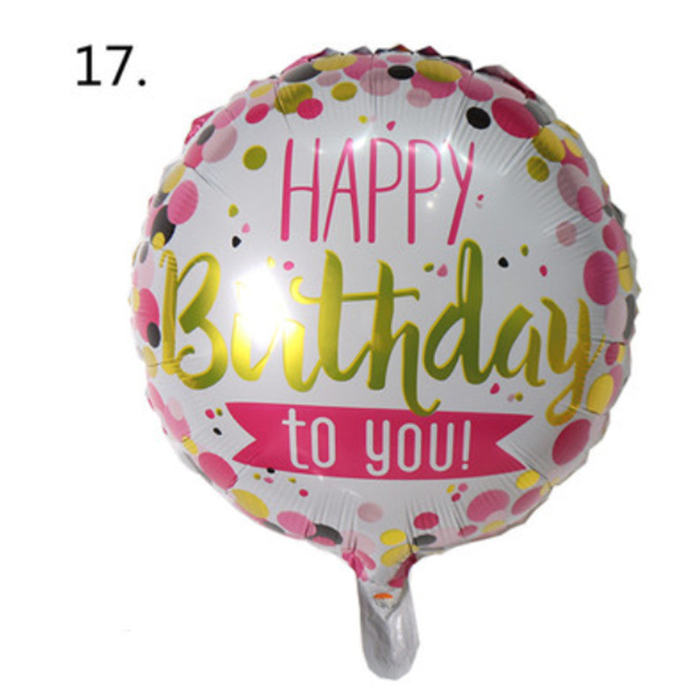 Generise Large 18" Inch Helium & Self Inflating Happy Birthday Foil Party Balloons with String and Straw