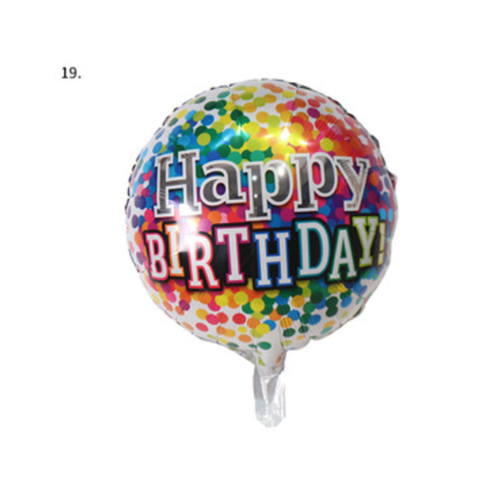 Generise Large 18" Inch Helium & Self Inflating Happy Birthday Foil Party Balloons with String and Straw