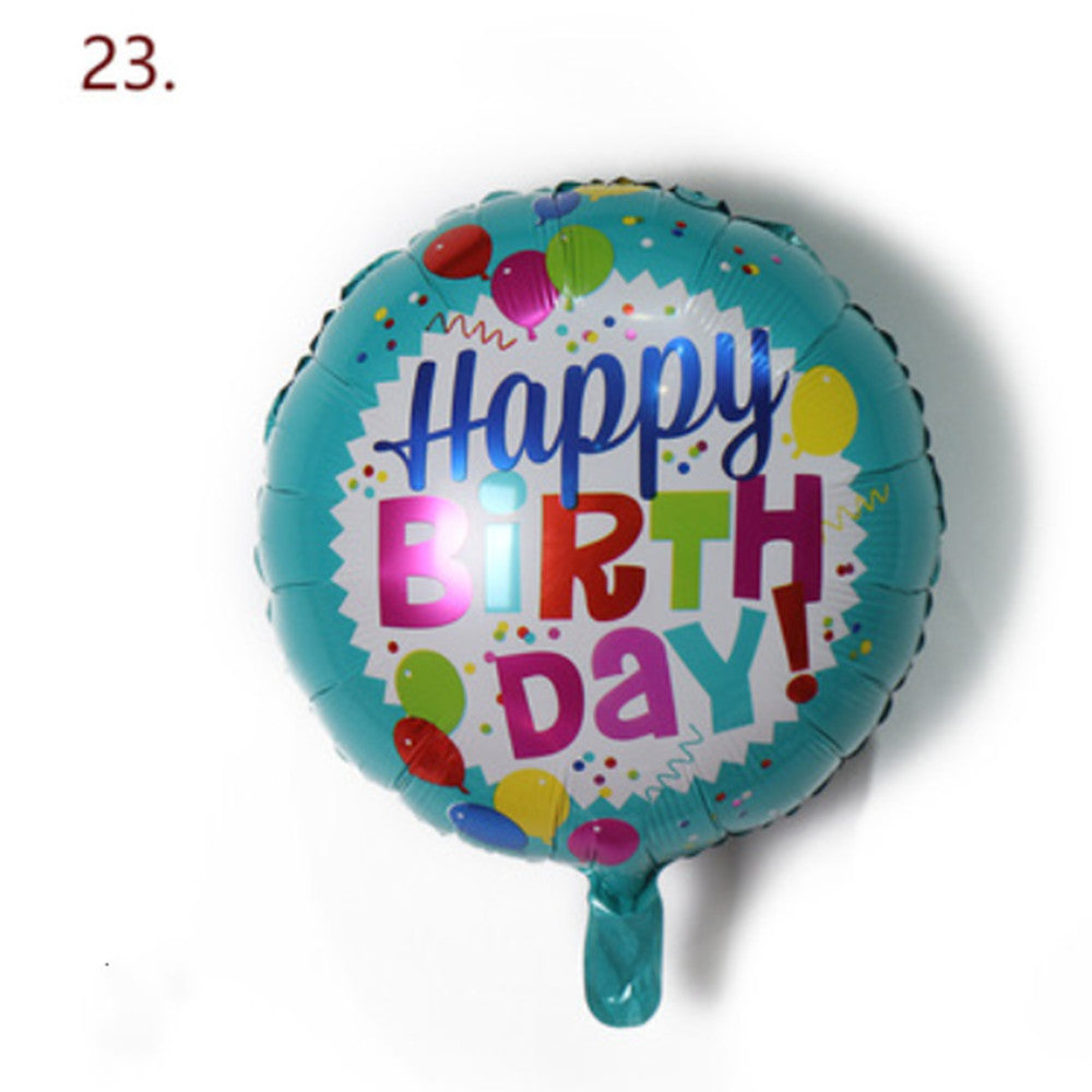 Generise Large 18" Inch Helium & Self Inflating Happy Birthday Foil Party Balloons with String and Straw