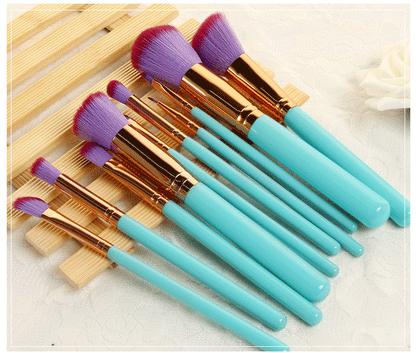 Glamza half Mermaid half Unicorn Brush Set 10pc - NO CLAMSHELL