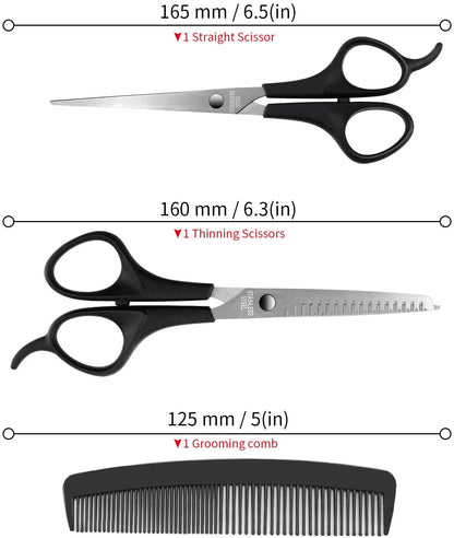 Generise 3pc Grooming Set - Cutting Scissors, Thinning Scissors and Comb