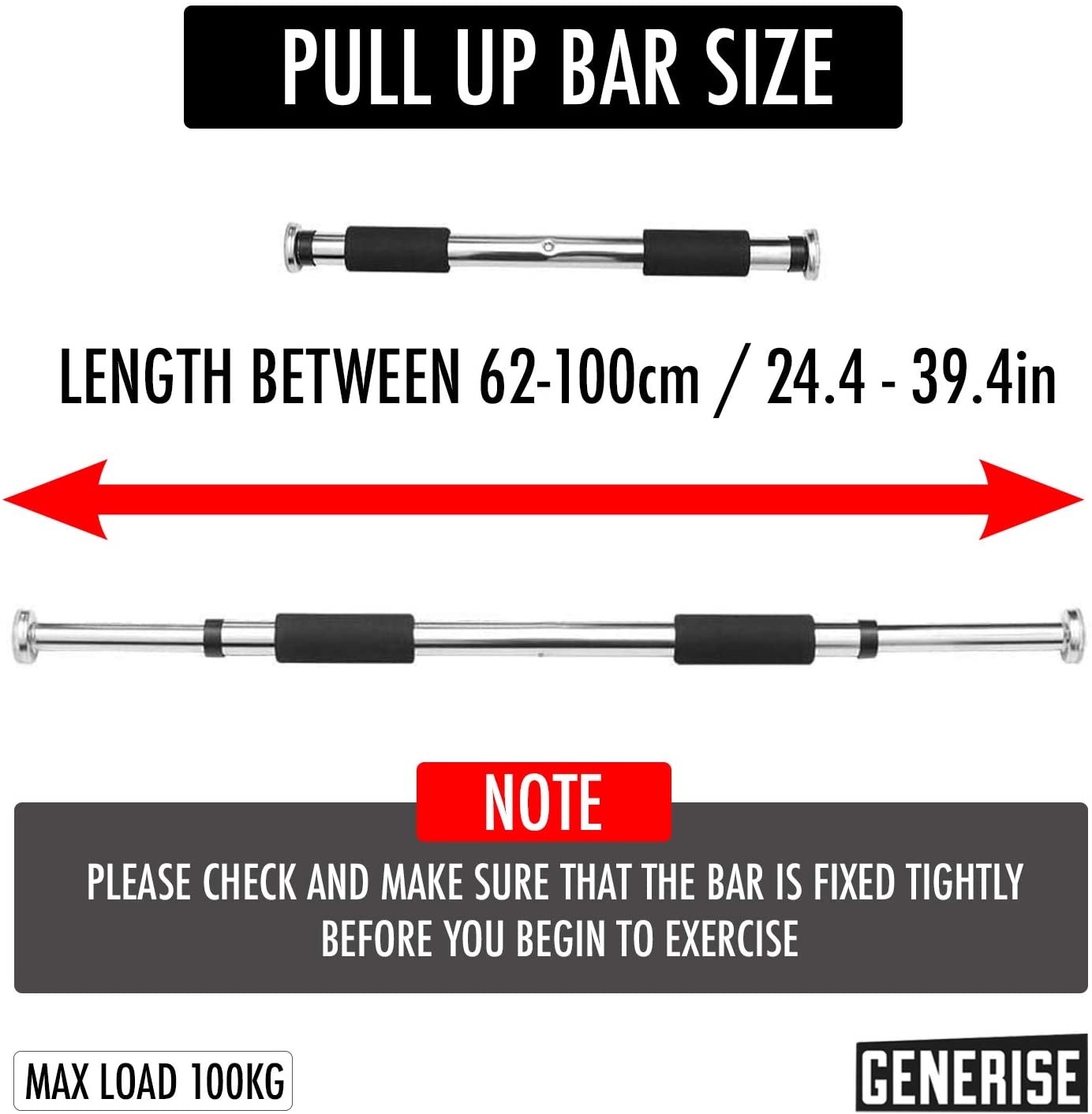 Generise Adjustable Door Way Pull Up Bar